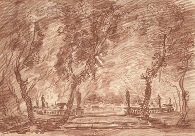 Brunnen im Park, ca. 1765 von Hubert Robert