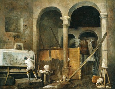 Das Atelier des Künstlers, ca. 1760 von Hubert Robert