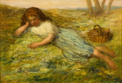Mädchen und Korb, 19. Jahrhundert von Hugh Cameron