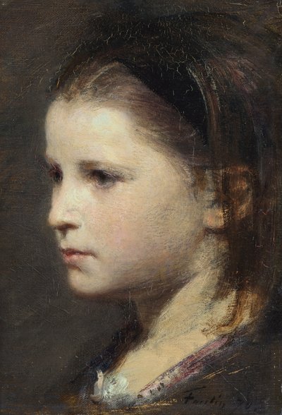 Kopf eines jungen Mädchens von Ignace Henri Jean Fantin Latour