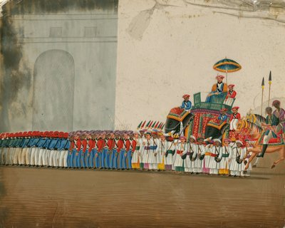 Sultan reitet auf einem Elefanten, um 1800 von Indian Art