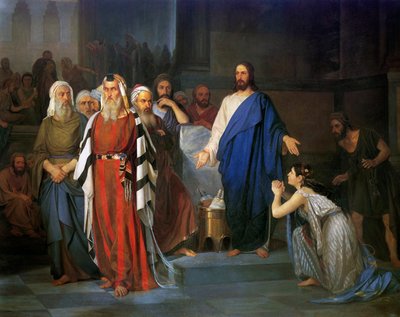Christus und eine Sünderin, 1879 von Isaac Lvovich Asknazy