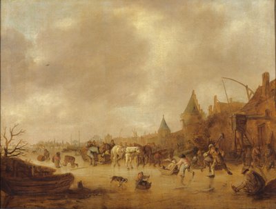 Die Schlittschuhläufer, 1644 von Isack van Ostade