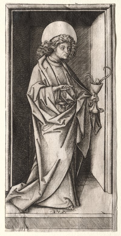Der heilige Johannes mit Schlange im Kelch von Israhel van Meckenem