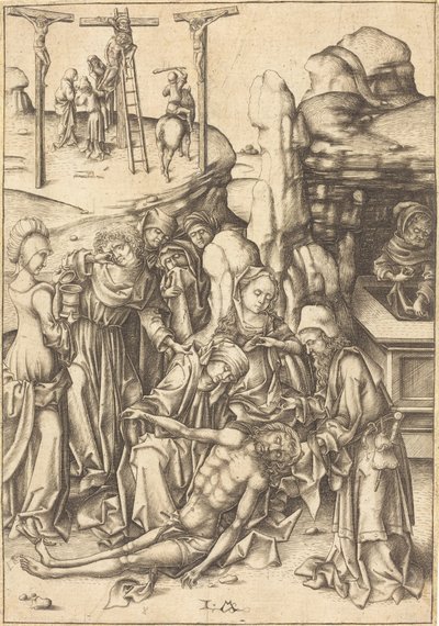Die Beweinung, ca. 1480 von Israhel van Meckenem