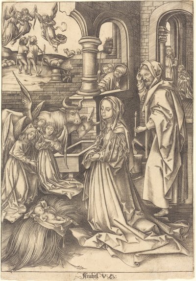 Die Geburt Christi von Israhel van Meckenem after Hans Holbein the Elder