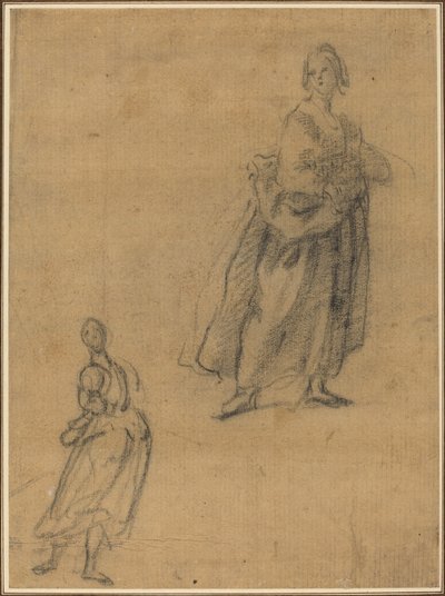 Zwei Studien einer stehenden Frau von Italian 17th Century