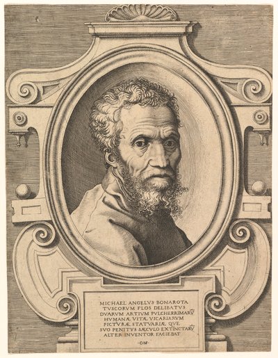 Porträt von Michelangelo, veröffentlicht um 1564 von Italian School