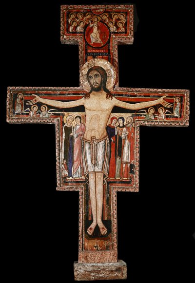 Das San Damiano Kreuz, ca. 1100 (bemaltes Holz) von Italian School