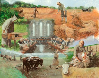 Mönche bei der Arbeit von Ivan Lapper