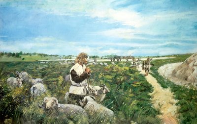 Stonehenge-Landschaft, ca. 2500 v. Chr., ca. 1990-2010 von Ivan Lapper