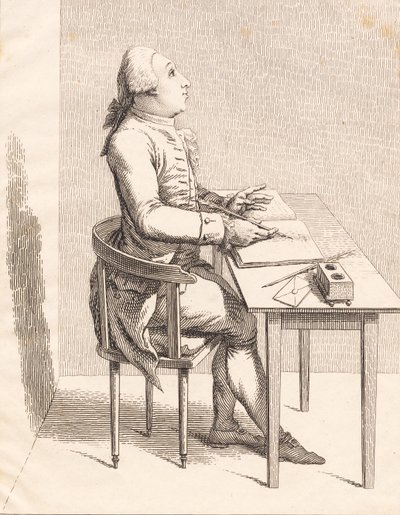 Ein Herr an einem Schreibtisch von J.F. Clemens