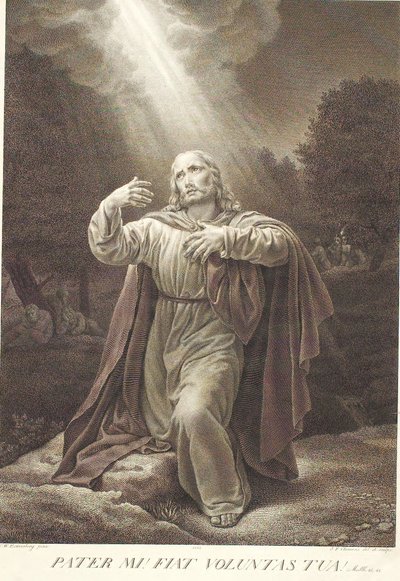 Christus im Garten Gethsemane von J.F. Clemens