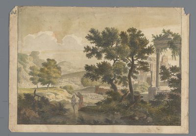 Landschaft mit der Taufe Christi von J.H. Wend