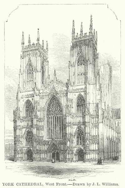 York Kathedrale, Westfront (Gravur) von J.L. (after) Williams