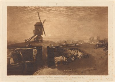 Windmühle und Schleuse, veröffentlicht 1811 von Joseph Mallord William Turner