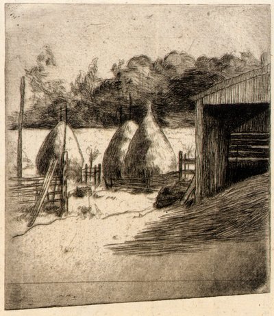 Die Heuhaufen von J. Alden Weir