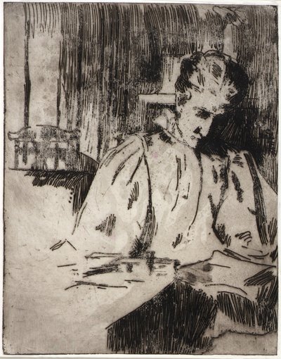 Frau beim Lesen von J. Alden Weir