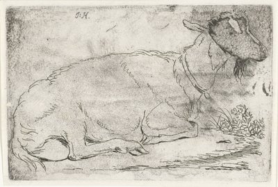 Liegende Ziege von Jabes Heenck (signed by artist)