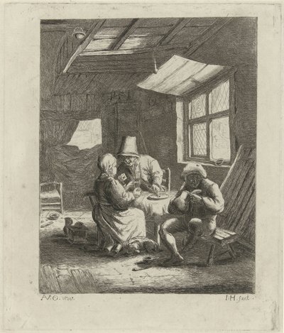 Bauerninterieur (erste Version) von Jabes Heenck