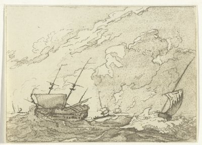 Schiffe in einem Sturm von Jacob Ernst Marcus