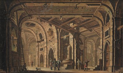 Gefängnisdekoration mit Gefangenen und Wärtern von Jacob Fabris