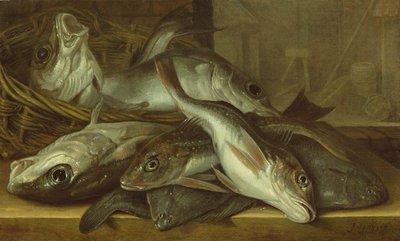 Stillleben mit Fischen von Jacob Gillig