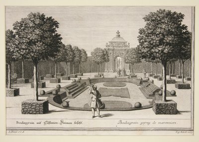 Gartenszene: Boulingraine mit italienischen Bäumen von Jacob Gottlieb Thelot