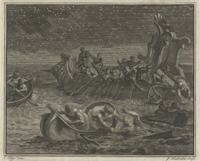 Galeerenschiff rettet Schiffbrüchige von Jacob Houbraken