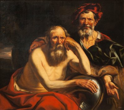 Heraklit und Demokrit von Jacob Jordaens