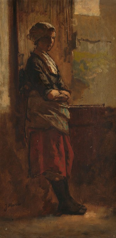 Mädchen an einer Türöffnung von Jacob Maris