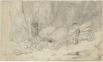 Ochsenkarren auf Bergweg von Jacob Maris