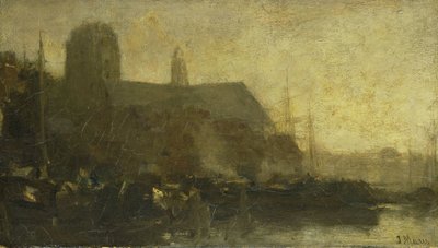 Schiffe im Hafen von Dordrecht von Jacob Maris