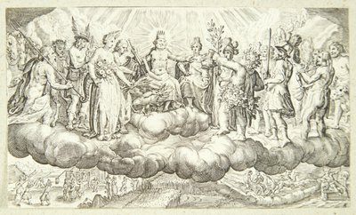Bacchus reicht Jupiter Wein von Jacob Matham