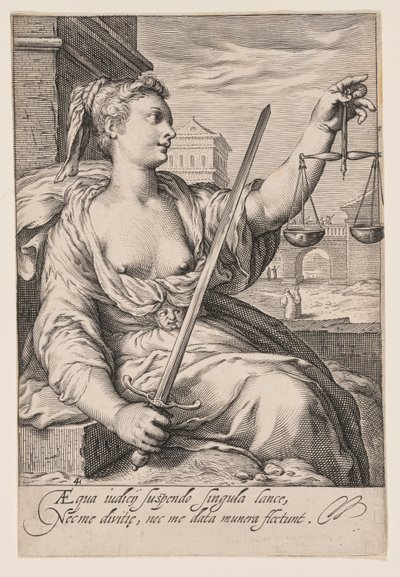 Gerechtigkeit, aus Die Sieben Tugenden von Jacob Matham