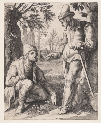 Zwei Bauern von Jacob Matham