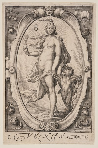 Venus, aus Die Sieben Planeten von Jacob Matham