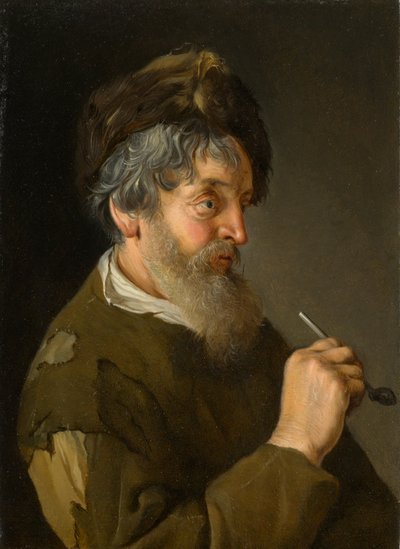 Ein bärtiger Mann mit Pfeife von Jacob Toorenvliet