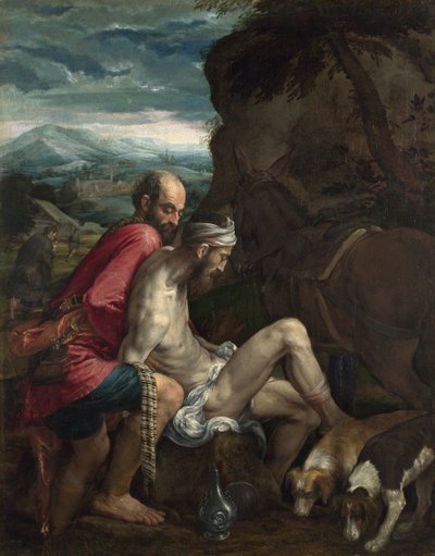 Der barmherzige Samariter, ca. 1562-1563 von Jacopo Bassano il vecchio