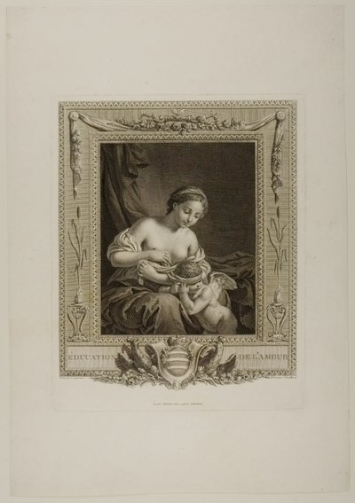 Erziehung des Amor (Gravur) von Jacques Bouillard