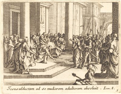 Christus und die Ehebrecherin von Jacques Callot