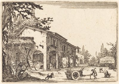 Hof eines Bauernhofs von Jacques Callot