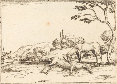 Hirschkuh trauert um ihr Fohlen von Jacques Callot