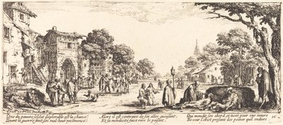 Sterbende Soldaten am Straßenrand von Jacques Callot