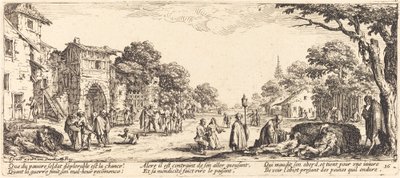 Sterbende Soldaten am Straßenrand von Jacques Callot