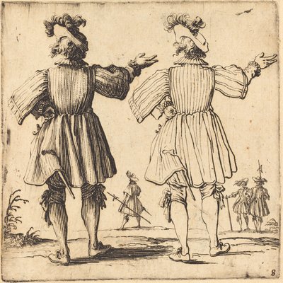 Offizier mit Feder, von hinten gesehen von Jacques Callot