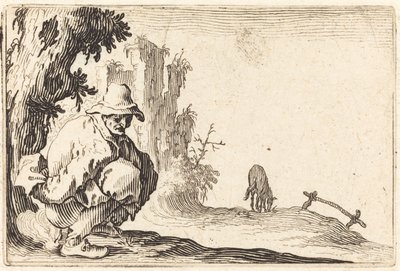 Bauer beim Stuhlgang von Jacques Callot