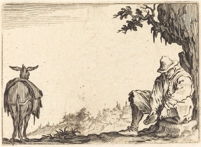 Bauer zieht seinen Schuh aus von Jacques Callot