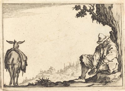 Bauer zieht seinen Schuh aus von Jacques Callot