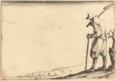 Bauer mit Schaufel auf der Schulter von Jacques Callot